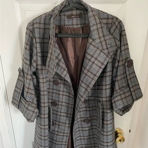 Anthropologie Hazel Plaid Lightweight
Trench Coat -L